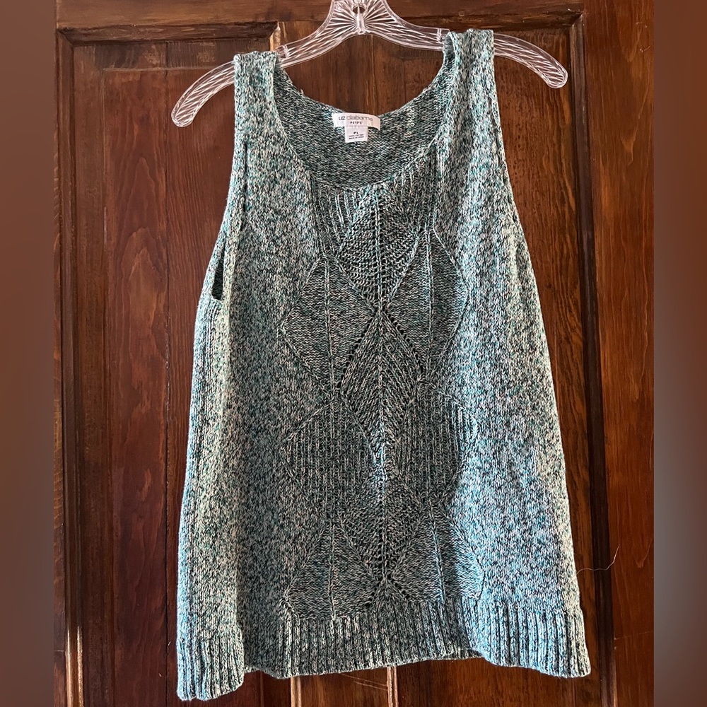 Green tank sweater Liz Claiborne size petite L